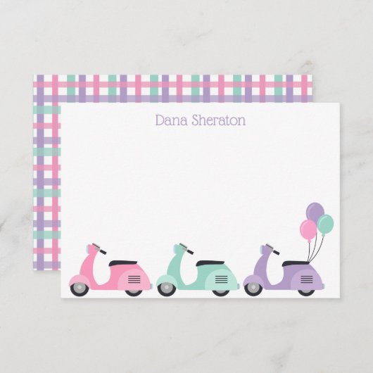 Scooters et cartes à notes plates personnalisées (Devant / Derrière)