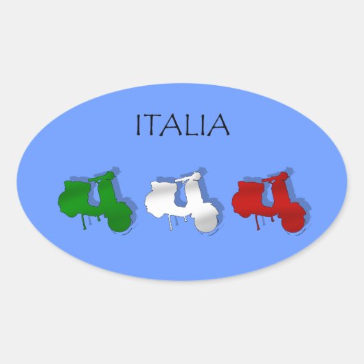 Scooters van Italië Italiaanse Scooter Italia Logo Ovale Sticker (Voorkant)