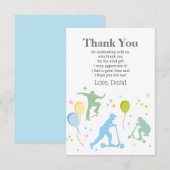 Scooters, Vélos, Skateboards, carte de remerciemen (Devant / Derrière)