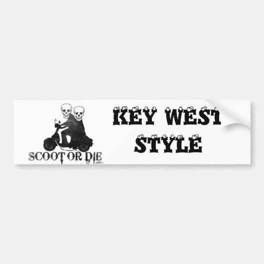 ScootOrDie, SLEUTELWEST STIJL Bumpersticker (Voorkant)