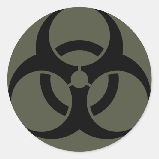 Scope Cap Sticker, Biohazard in Black Ronde Sticker (Voorkant)