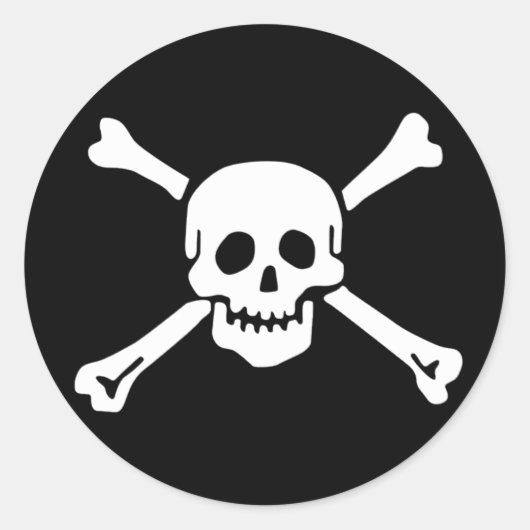 Scope Cap Sticker, Jolly Roger - Style 2 Ronde Sticker (Voorkant)