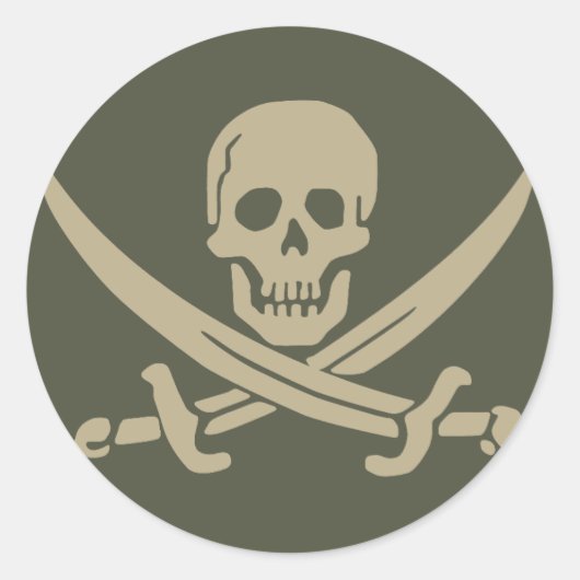 Scope Pet Sticker, Jolly Roger - Stijl 8 Ronde Sticker (Voorkant)