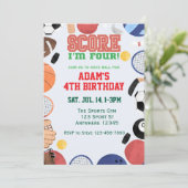 Score I'm Four, Sports 4th Birthday Kaart (Staand voorkant)
