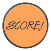 Score orange hockey puck (Voorkant)