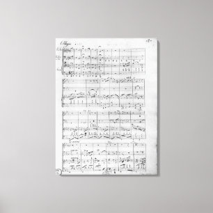 Score voor trio voor piano, violine en violon canvas afdruk