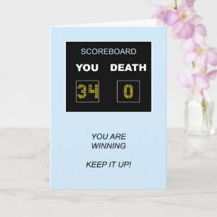 Scorebord voor de 34e verjaardag kaart