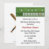 Scorebord voor honkbalspel - Birthday Party Invita Kaart (Voorkant / Achterkant)