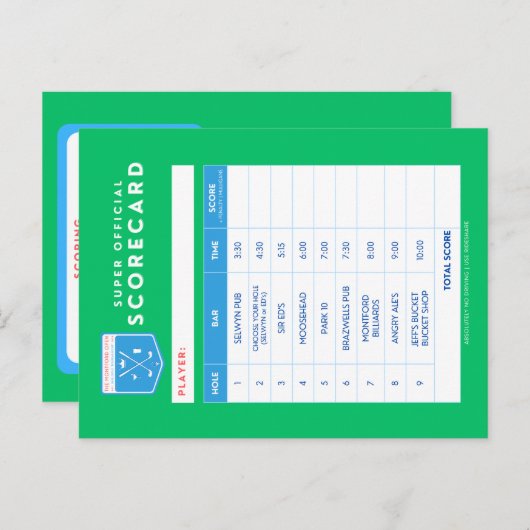 scorekaart briefkaart (Voorkant / Achterkant)