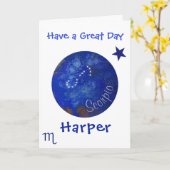 Scorpio Anniversaire, Horoscope Zodiac Carte Anniv (Fleur jaune)