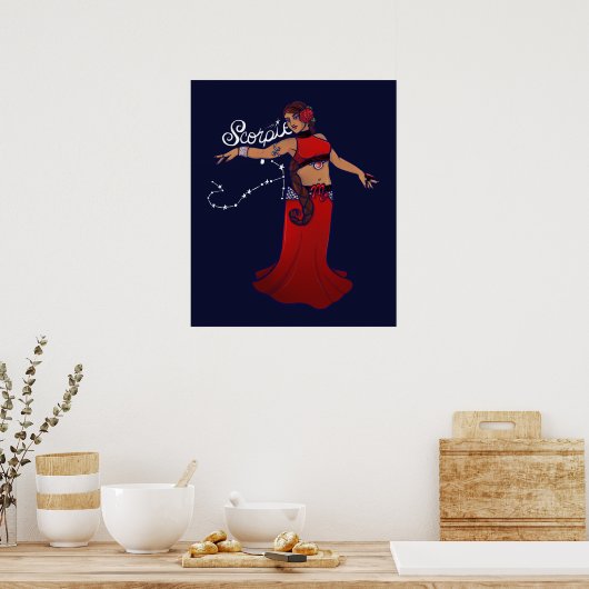 Scorpio Belly Dancer Poster (Keuken)