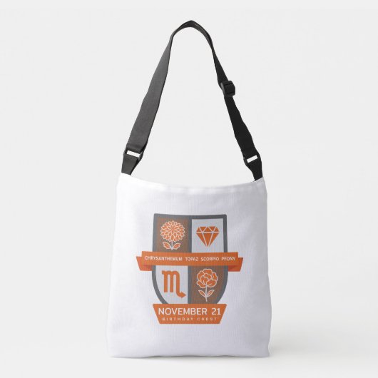 Scorpio Birthday Crest™ for November 1-21 Crossbody Tas (Voorkant)