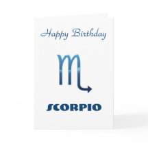 Scorpio bleu Zodiac Carte d'anniversaire