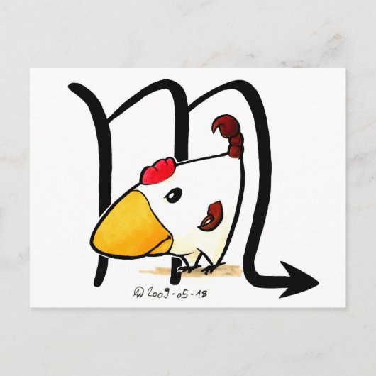 Scorpio Chicken Briefkaart (Voorkant)