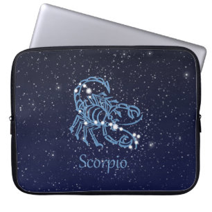 Scorpio Constellation and Zodiac Sign met sterren Laptop Sleeve