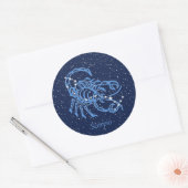 Scorpio Constellation and Zodiac Sign met sterren Ronde Sticker (Envelop)