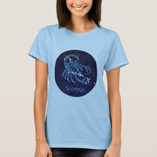 Scorpio Constellation and Zodiac Sign met sterren T-shirt (Voorkant)