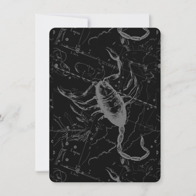 Scorpio Constellation Hevelius 1690 on Black (Voorkant)