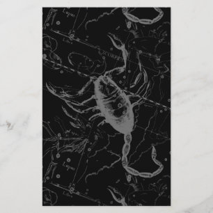 Scorpio Constellation Hevelius 1690 on Black Briefpapier