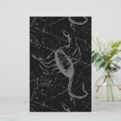 Scorpio Constellation Hevelius 1690 on Black Briefpapier (Staand voorkant)