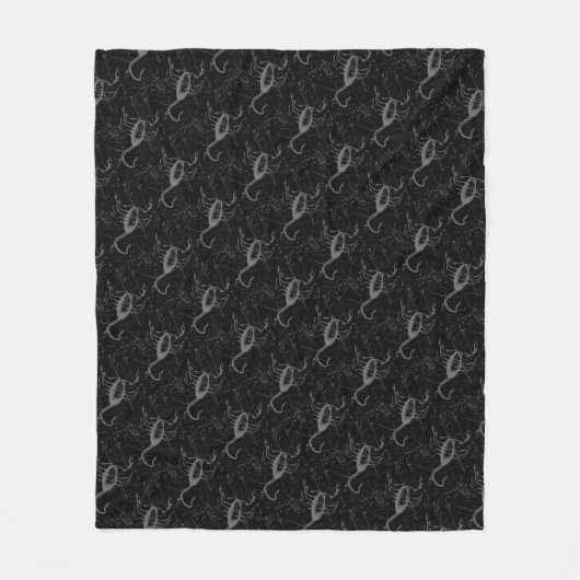 Scorpio Constellation Hevelius 1690 on Black Fleece Deken (Voorkant)