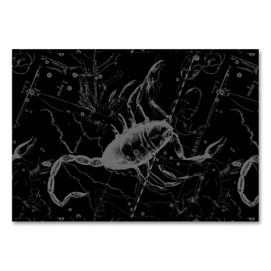 Scorpio Constellation Hevelius 1690 on Black Kaart (Voorkant)