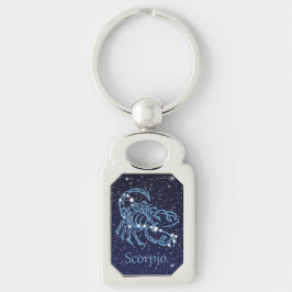 Scorpio Constellation & Zodiac Sign met sterren Sleutelhanger