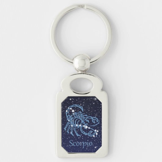 Scorpio Constellation & Zodiac Sign met sterren Sleutelhanger (Voorkant)