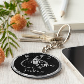 Scorpio ♏ de Scorpion - Zodiac Sign Sleutelhanger (Zijkant)