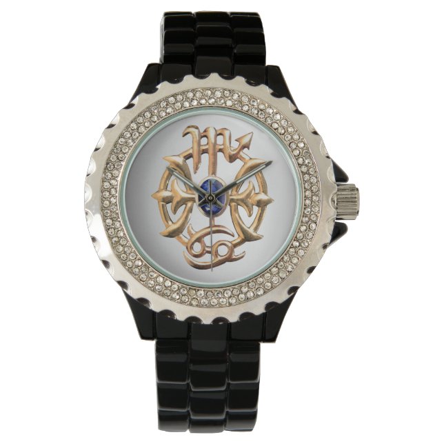 Scorpio en Pisces Medallion Horloge (Voorkant)