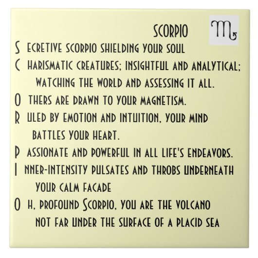 Scorpio-gedicht Tegeltje (Voorkant)