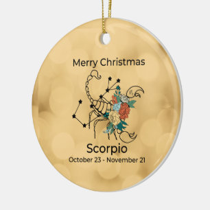 Scorpio geïnspireerde kerstversiering keramisch ornament