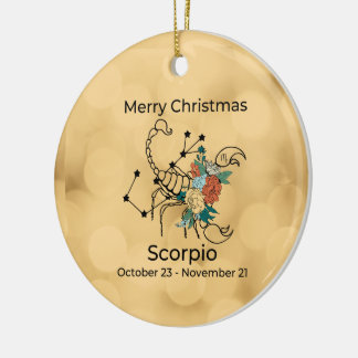 Scorpio  geïnspireerde kerstversiering keramisch ornament