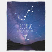 Scorpio | Gepersonaliseerde zodiac-constellatie Fleece Deken (Voorkant)