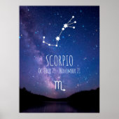 Scorpio | Gepersonaliseerde zodiac-constellatie Poster (Voorkant)