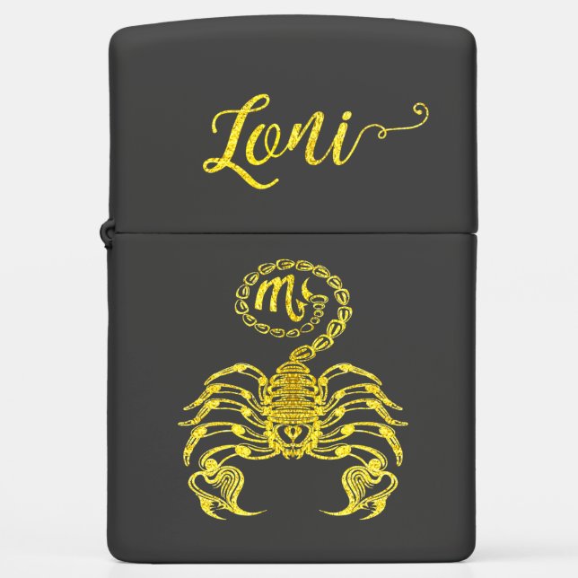 Scorpio Gold Name Zippo Lighter (Voorkant)
