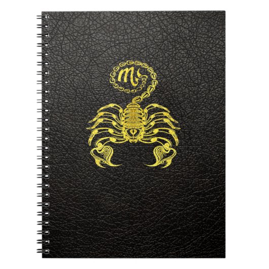 Scorpio Gold op leder Notitieboek (Voorkant)