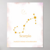 Scorpio Gold Zodiac Wall Art – Celestial Constella Poster (Voorkant)