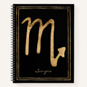 Scorpio hammered goud gestileerde astrologie symbo notitieboek (Voorkant)