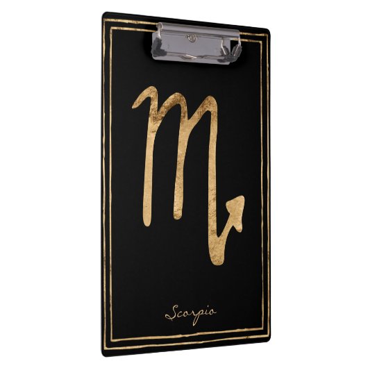 Scorpio hammered goud gestileerde astrologiesymboo klembord (Rechts)