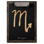 Scorpio hammered goud gestileerde astrologiesymboo klembord (Voorkant)