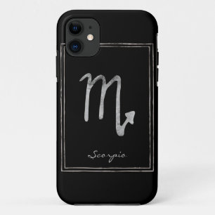 Scorpio hammered zilver gestileerde astrologiesste iPhone 11 hoesje