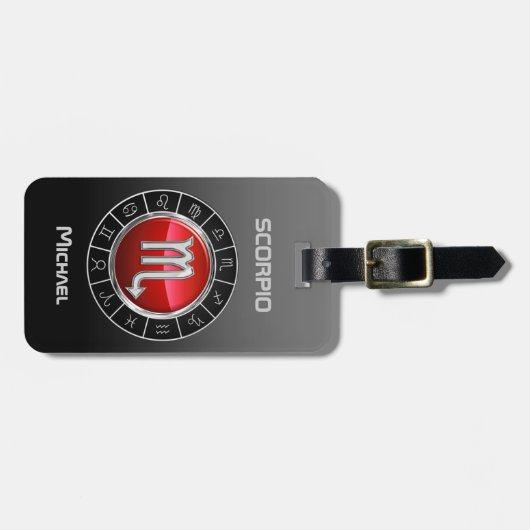 Scorpio - Het Scorpion Zodiac-symbool Bagagelabel (Voorkant horizontaal)