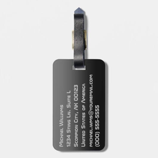 Scorpio - Het Scorpion Zodiac-symbool Bagagelabel (Achterkant verticaal)