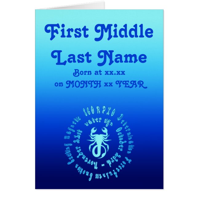 Scorpio-kenmerken personaliseren nieuw geboren Bab (Voorkant)