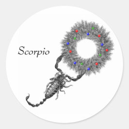 Scorpio Kerstmis Ronde Sticker