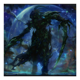 Scorpio (L'Assassin) Zodiac Sign Deity Poster