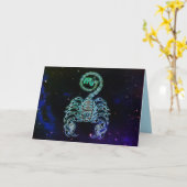 scorpio le scorpion zodiac carte de voeux (Fleur jaune)