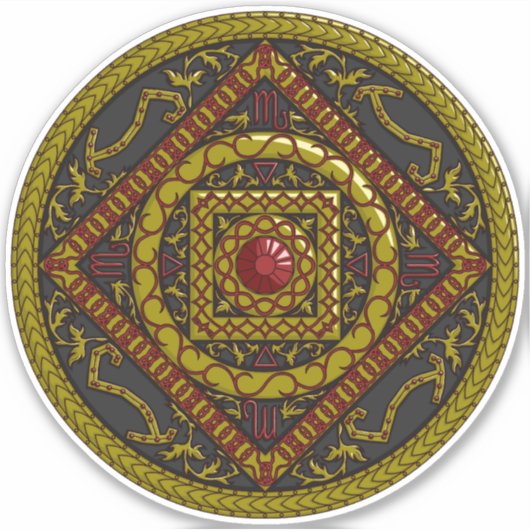 Scorpio Mandala Contour Sticker (Devant)