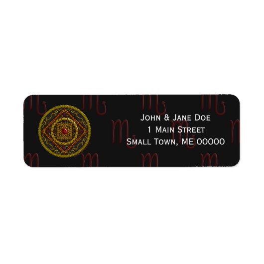 Scorpio Mandala Étiquette de adresse (Devant)